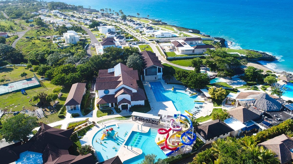 Aerial of Ocean Village Deluxe waterpark in the Dominican Republic