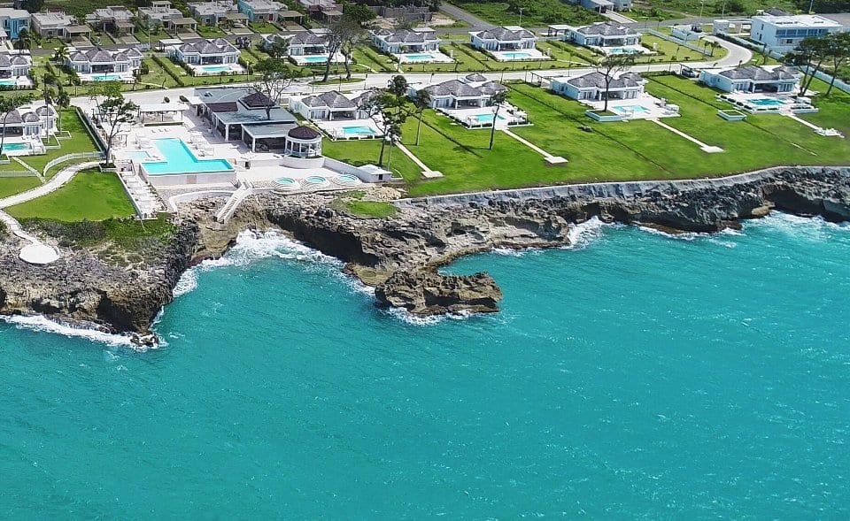 Aerial of properties at Ocean Village Deluxe in the Dominican Republic ocean view