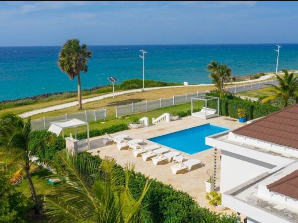 SOV Luxury Oceanfront Villa pool aerial