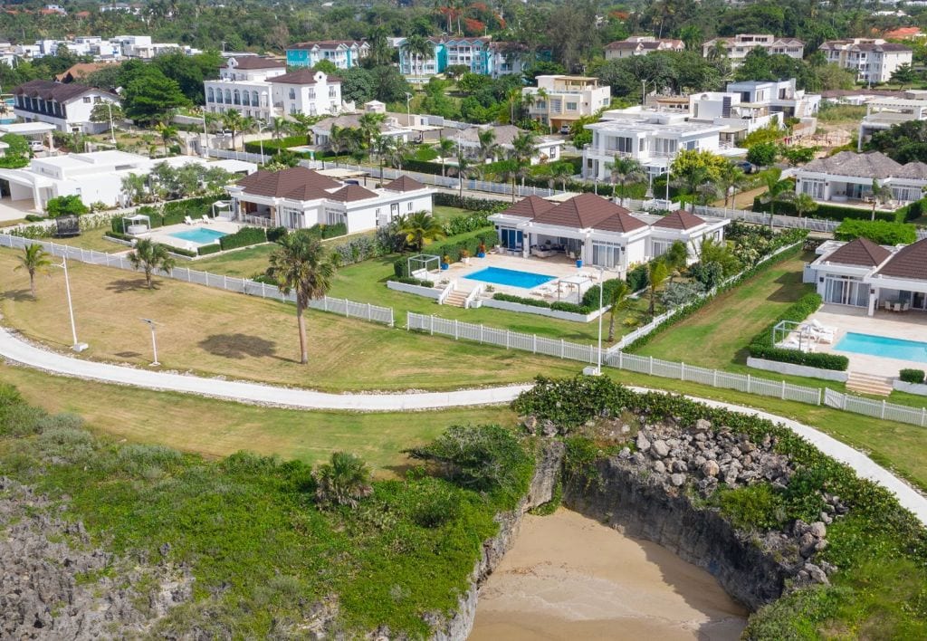 SOV Luxury Oceanfront Villa high-up aerial