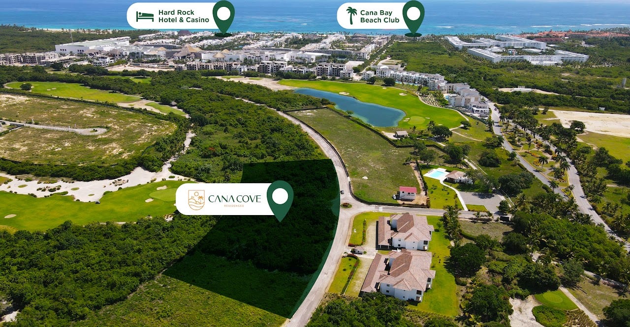 Aerial map view of Cana Cove Residences in the Dominican Republic