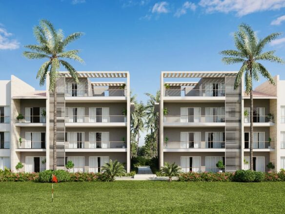 Rendering Coral Bahía condos exterior front view