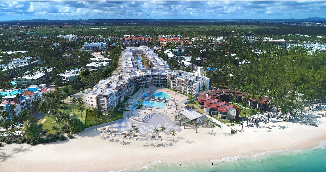 Rendering of Ocean Bay Luxury Beach Residences aerial with beach view