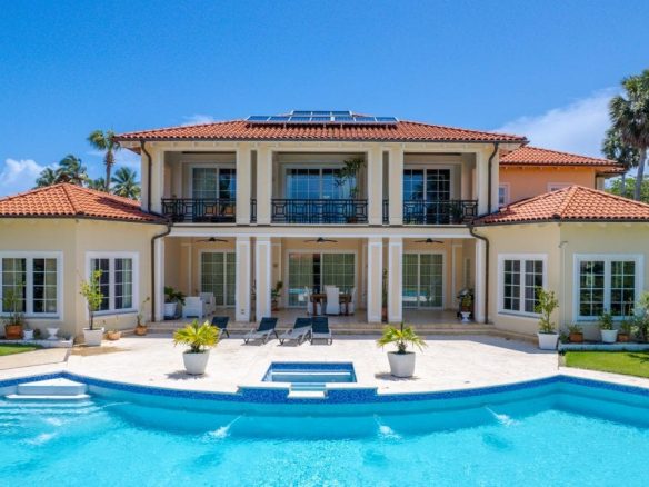 For Sale Enormous Villa Steps To The Ocean Dominican Republic Image of exterior rear view with in-ground pool
