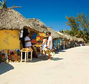 People shopping on Saona Island in the Dominican Republic