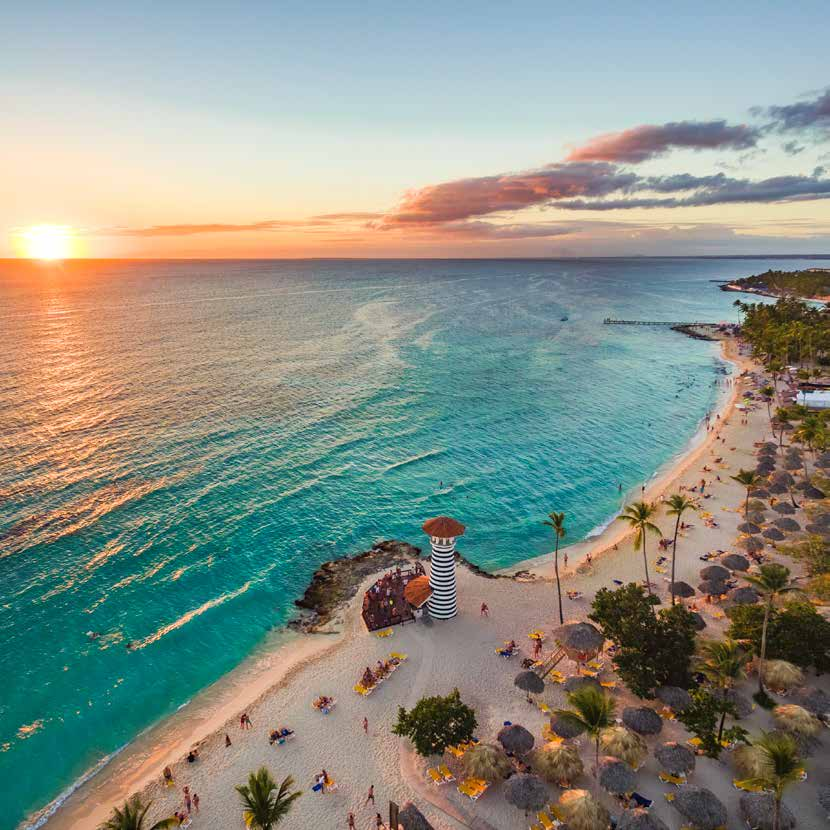 Aerial of beach in the Dominican Republic La Romana