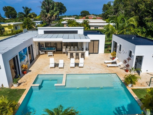 Casa Linda modern villa image of exterior aerial backyard