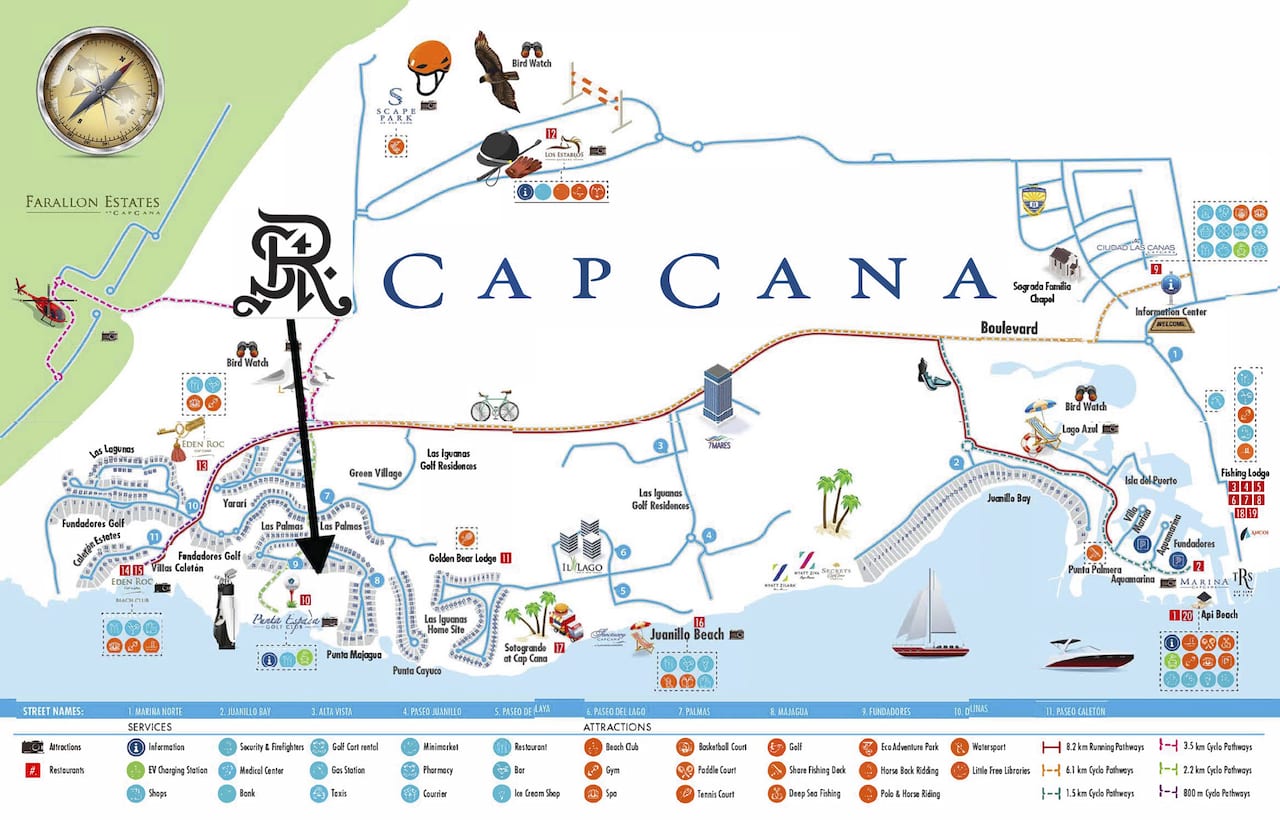Map of St. Regis Cap Cana Condos in the Dominican Republic