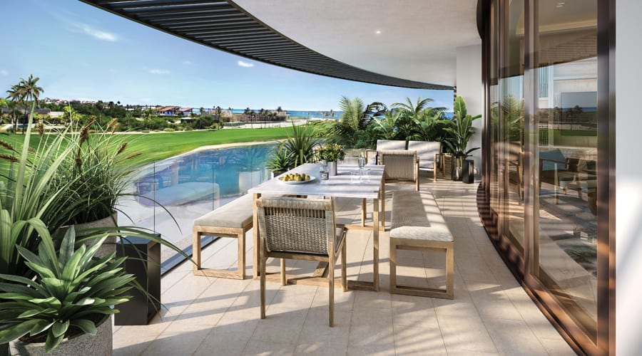 Rendering of St. Regis Cap Cana Condos terrace with outdoor pool