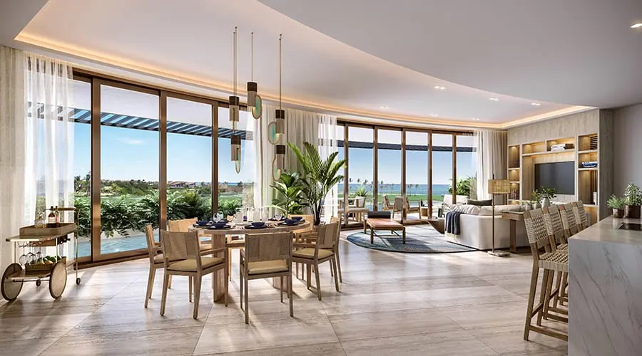 Rendering of St. Regis Cap Cana Condos open living space