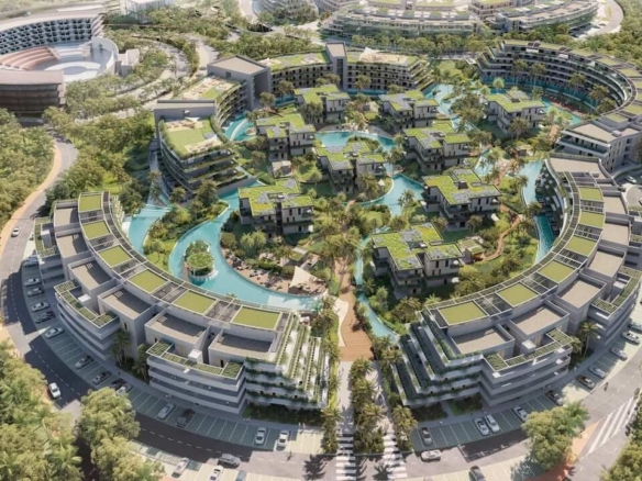 Aerial of River Island Apartments in the Dominican Republic by Noval Properties