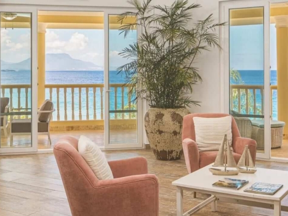 Oceanfront Hispaniola Condo suite interior living room