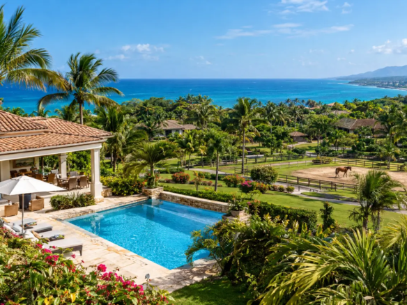 Sea Horse Ranch real estate luxury villa with pool and equestrian grounds
