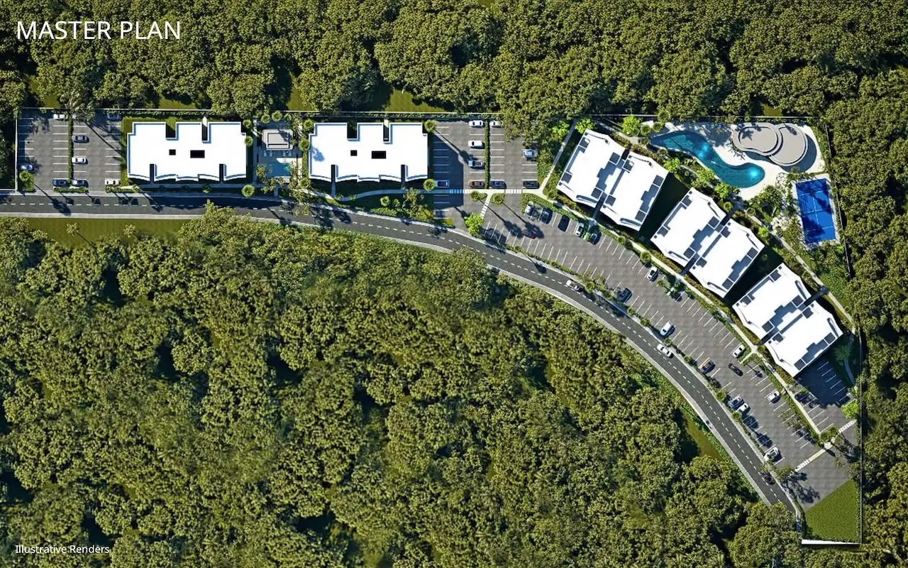 Plantation Gardens Puerto Plata residential apartments surrounded by tropical landscaping