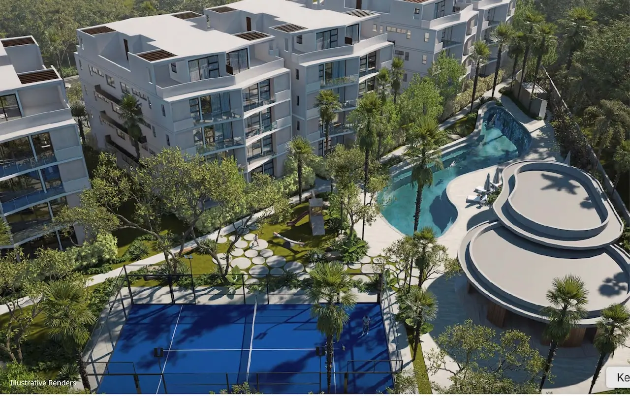 Plantation Gardens Puerto Plata residential apartments surrounded by tropical landscaping