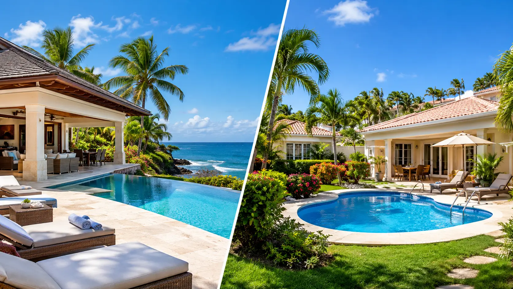 Sea Horse Ranch vs Casa Linda, comparing luxury oceanfront and private-pool villas in the Sosúa area of the Dominican Republic.